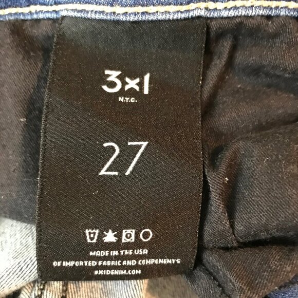 3X1 NYC 5 Pocket Zip Up Raw Hem Jeans Size 27 - Picture 9 of 10